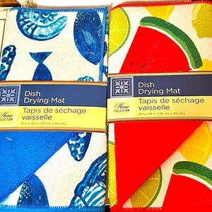 🍋 2X COASTAL THEME DISH DRYING TOWELS 🍋